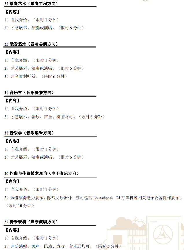中國傳媒大學(xué)2023年藝術(shù)類本科招生考試復(fù)試內(nèi)容及要求